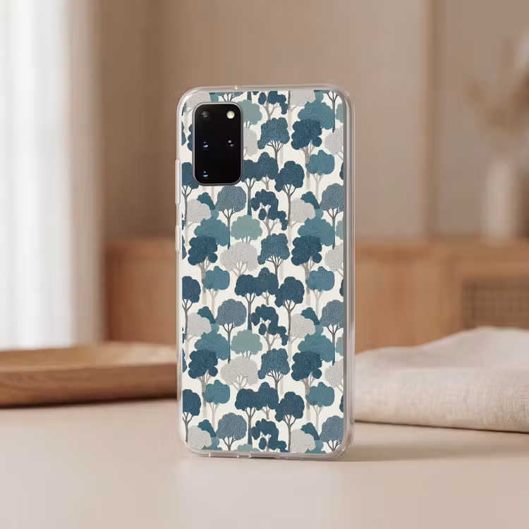 Telefoonhoesje - Modern - Bomen - Bos - Patroon - Blauw — 3