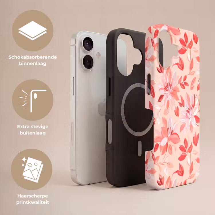 Telefoonhoesje Toughcase - Botanisch - Bloemen - Rood — 3