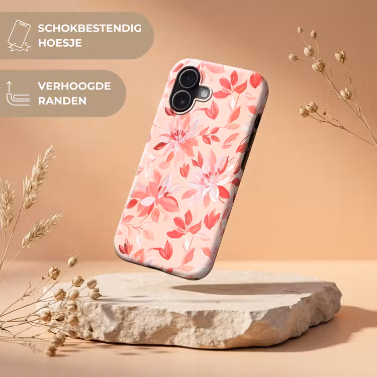 Telefoonhoesje Toughcase - Botanisch - Bloemen - Rood — 5