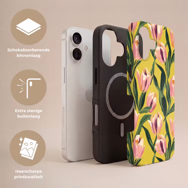 Telefoonhoesje Toughcase - Tulpen - Botanisch - Geel — 3