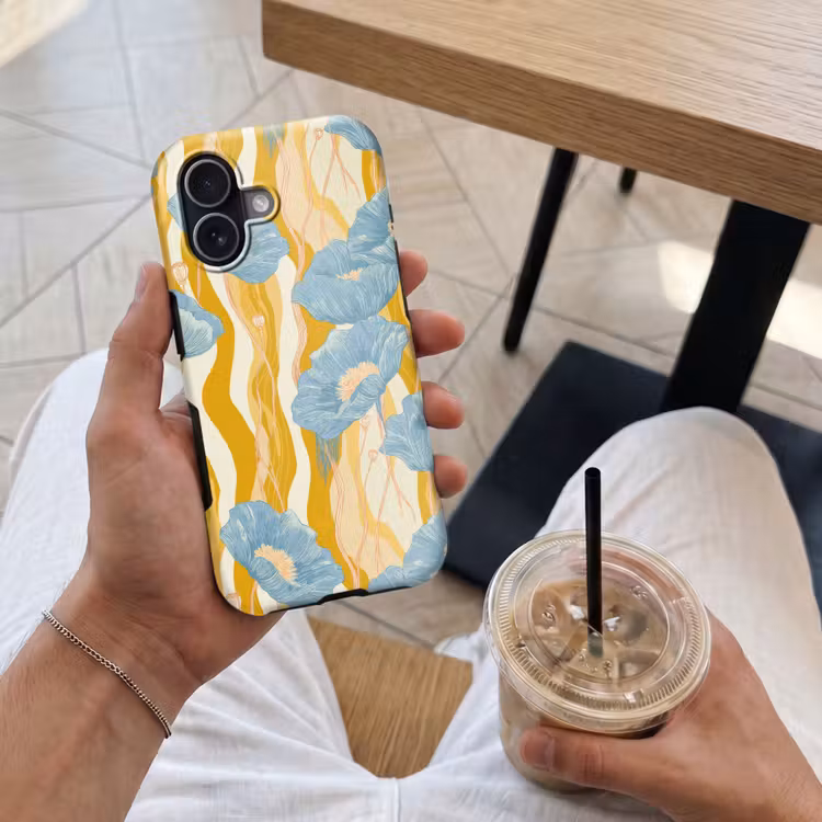 Telefoonhoesje Toughcase - Papavers - Botanisch - Blauw — 4