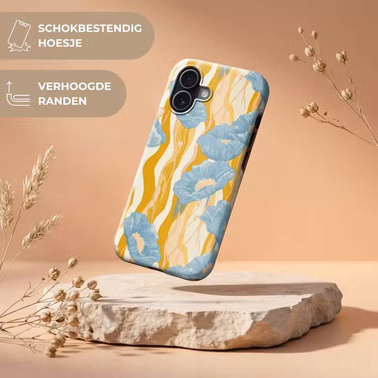 Telefoonhoesje Toughcase - Papavers - Botanisch - Blauw — 5