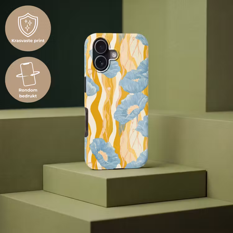 Telefoonhoesje Toughcase - Papavers - Botanisch - Blauw — 7