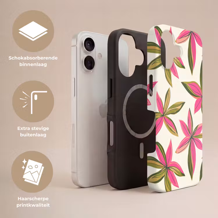 Telefoonhoesje Toughcase - Tropisch - Bloem - Roze — 3