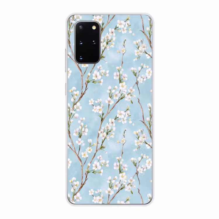 Telefoonhoesje - Kersenbloesem - Textuur - Blauw — 1
