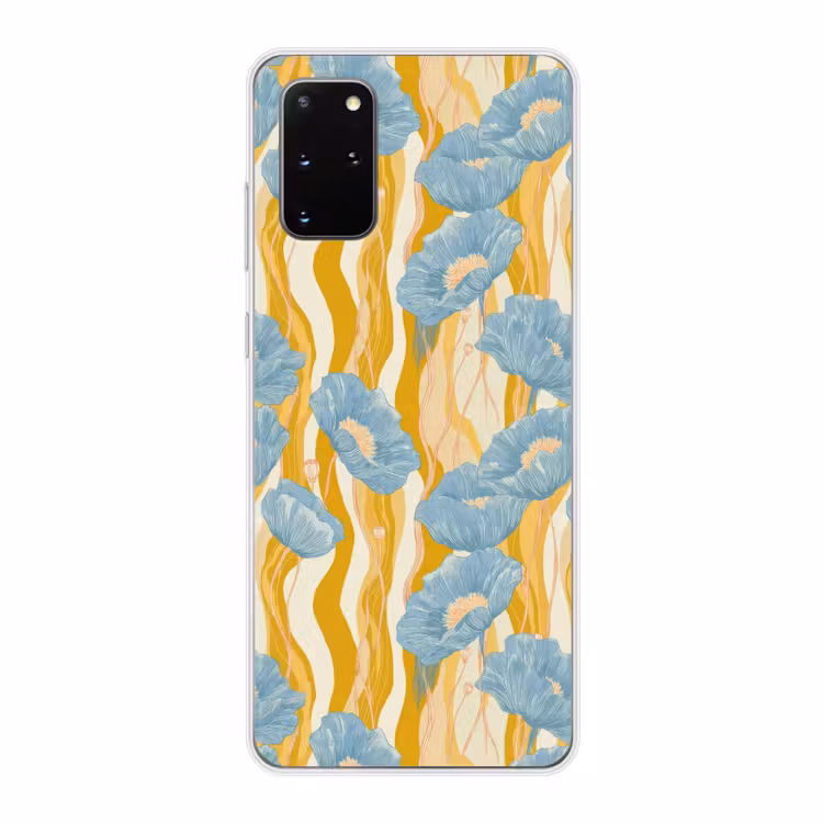 Telefoonhoesje - Papavers - Botanisch - Blauw — 1