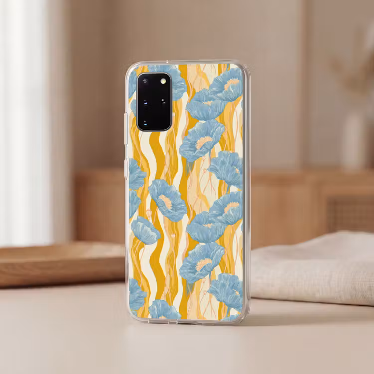 Telefoonhoesje - Papavers - Botanisch - Blauw — 3