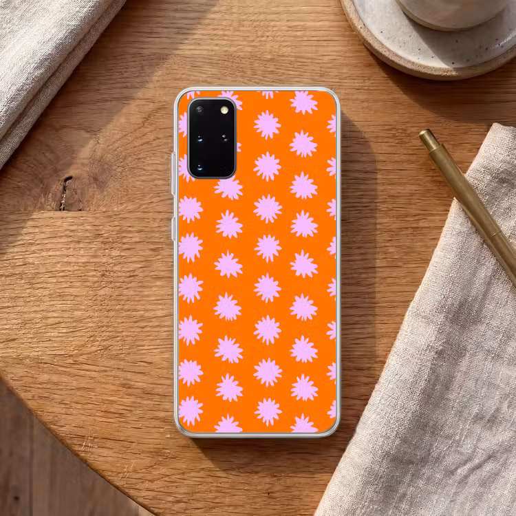 Telefoonhoesje - Retro - Bloemen - Oranje — 2