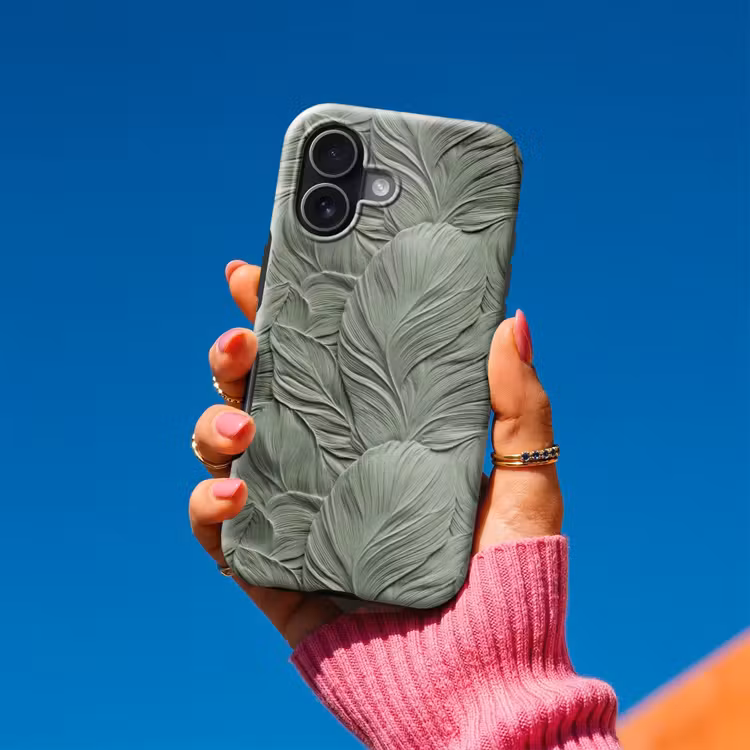 Telefoonhoesje Toughcase - Bladeren - Textuur - Groen — 2