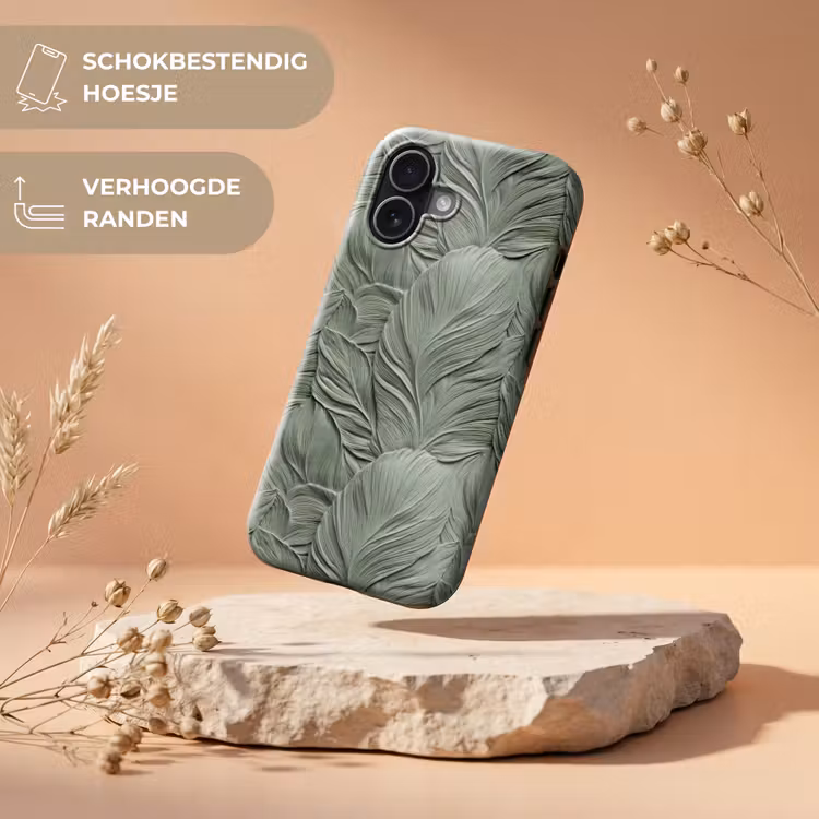 Telefoonhoesje Toughcase - Bladeren - Textuur - Groen — 5