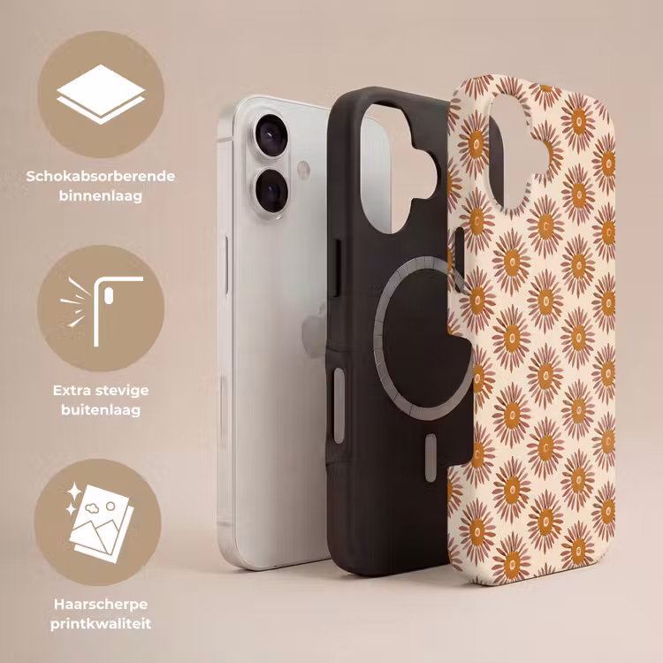 Telefoonhoesje Toughcase - Patroon - Retro - Bruin — 3