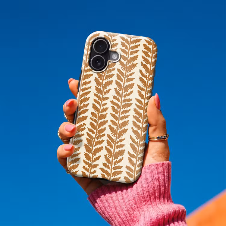 Telefoonhoesje Toughcase - Textuur - Bladeren - Oker — 2