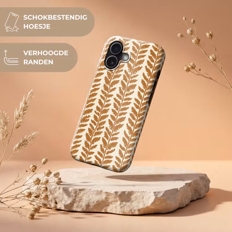 Telefoonhoesje Toughcase - Textuur - Bladeren - Oker — 5