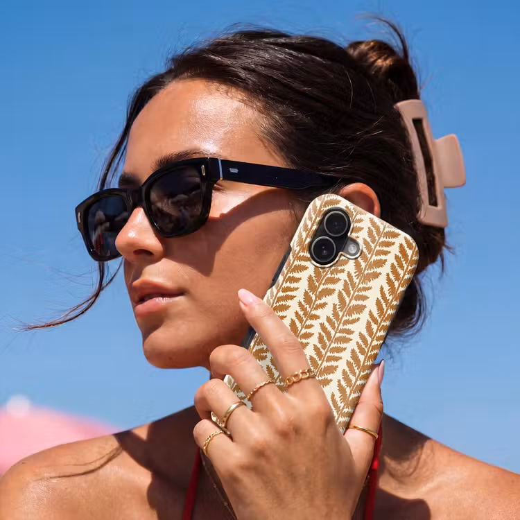 Telefoonhoesje Toughcase - Textuur - Bladeren - Oker — 6