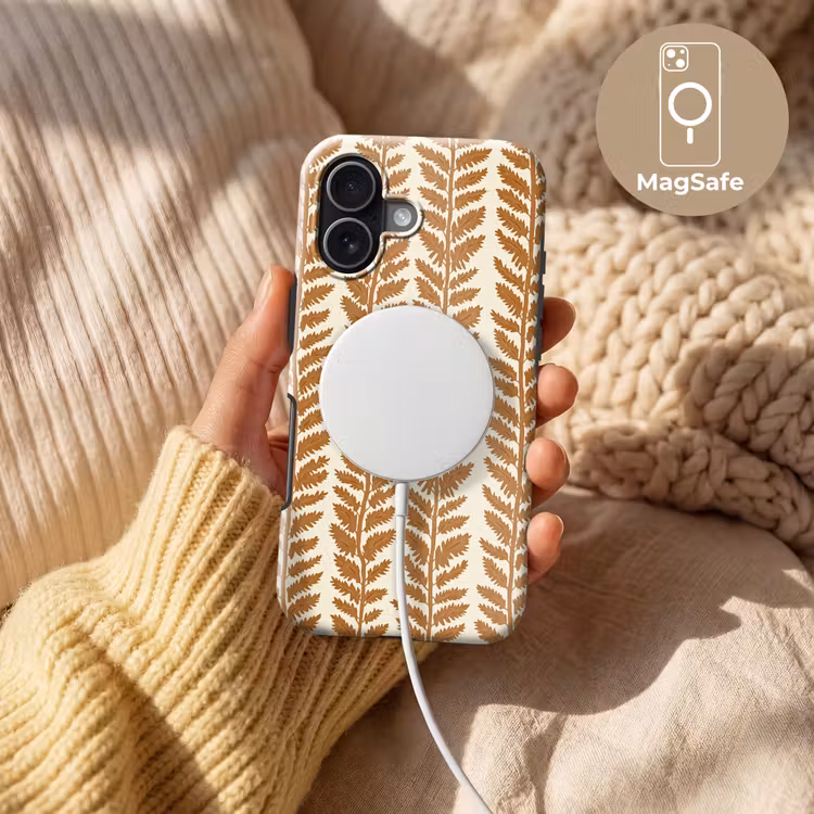 Telefoonhoesje Toughcase - Textuur - Bladeren - Oker — 8