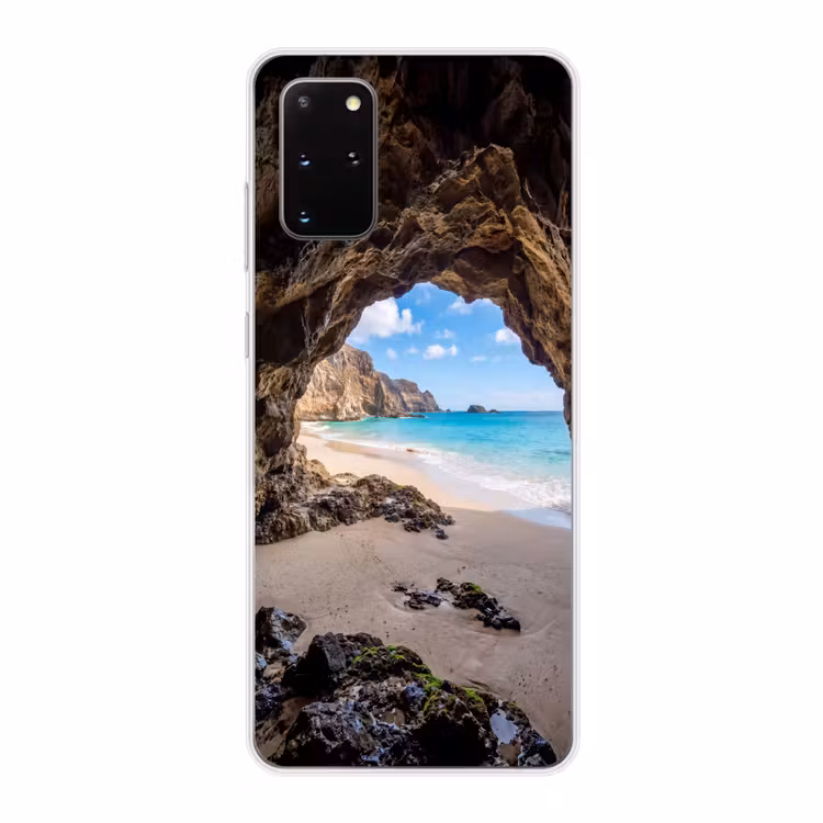 Telefoonhoesje - Grot - Strand - Zee - Blauw — 1