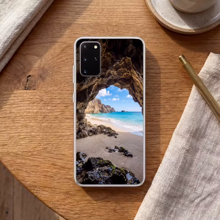 Telefoonhoesje - Grot - Strand - Zee - Blauw — 2