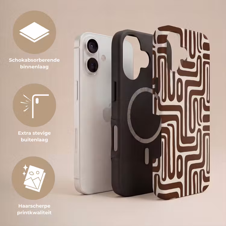 Telefoonhoesje Toughcase - Abstract - Patroon - Bruin — 3