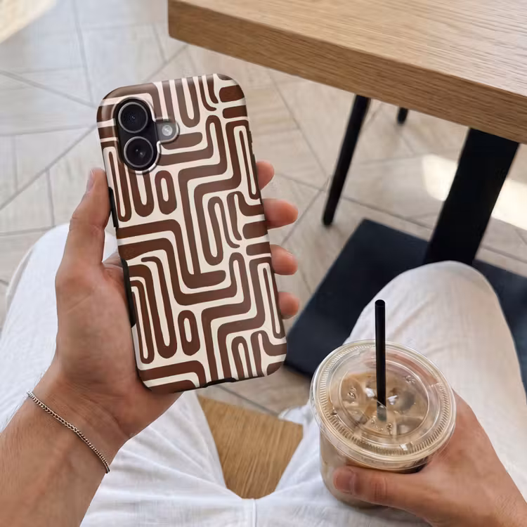 Telefoonhoesje Toughcase - Abstract - Patroon - Bruin — 4