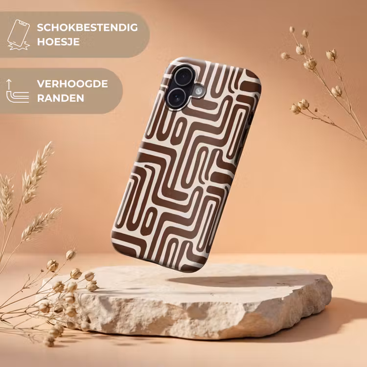 Telefoonhoesje Toughcase - Abstract - Patroon - Bruin — 5