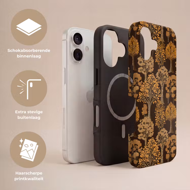 Telefoonhoesje Toughcase - Bomen - Patroon - Bruin — 3