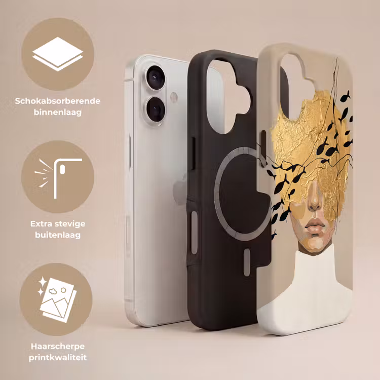 Telefoonhoesje Toughcase - Modern - Vrouw - Goud — 3