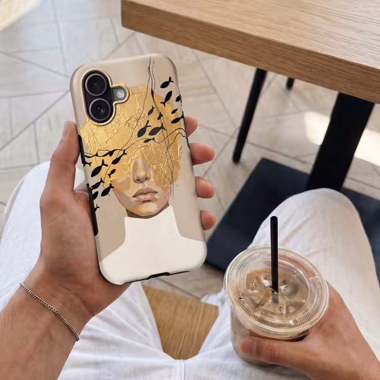 Telefoonhoesje Toughcase - Modern - Vrouw - Goud — 4