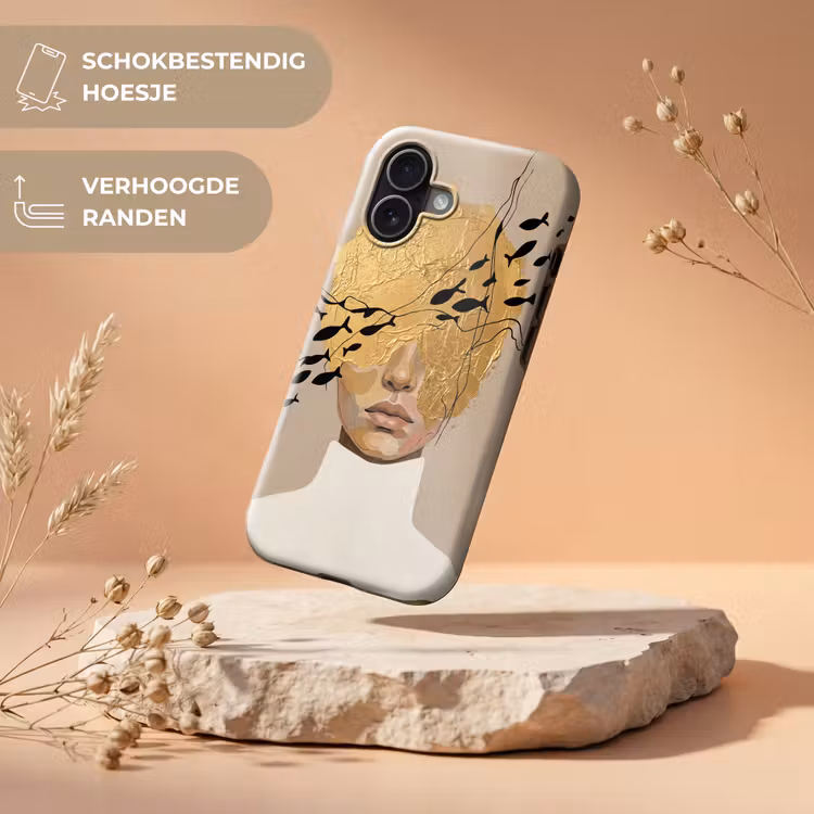 Telefoonhoesje Toughcase - Modern - Vrouw - Goud — 5