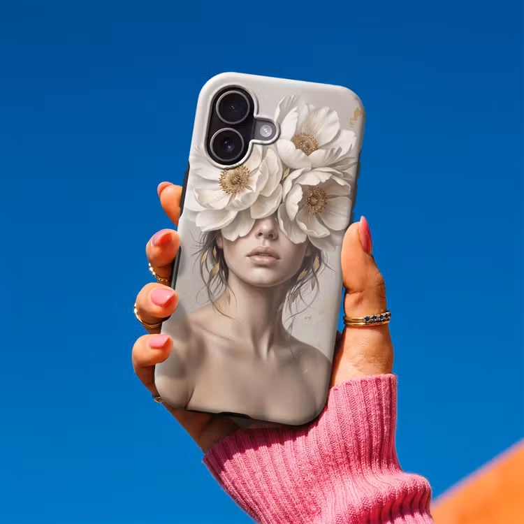 Telefoonhoesje Toughcase - Vrouw - Pioenroos - Wit — 2
