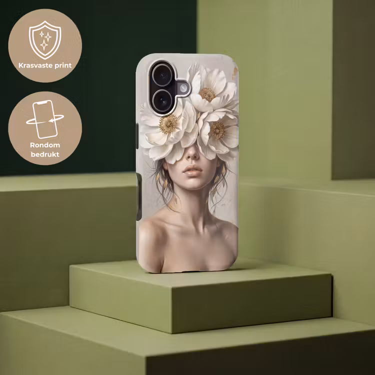 Telefoonhoesje Toughcase - Vrouw - Pioenroos - Wit — 7