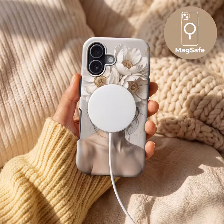 Telefoonhoesje Toughcase - Vrouw - Pioenroos - Wit — 8