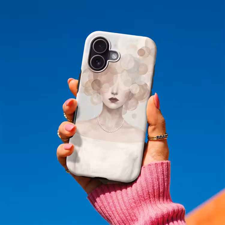 Telefoonhoesje Toughcase - Vrouw - Cirkels - Beige — 2