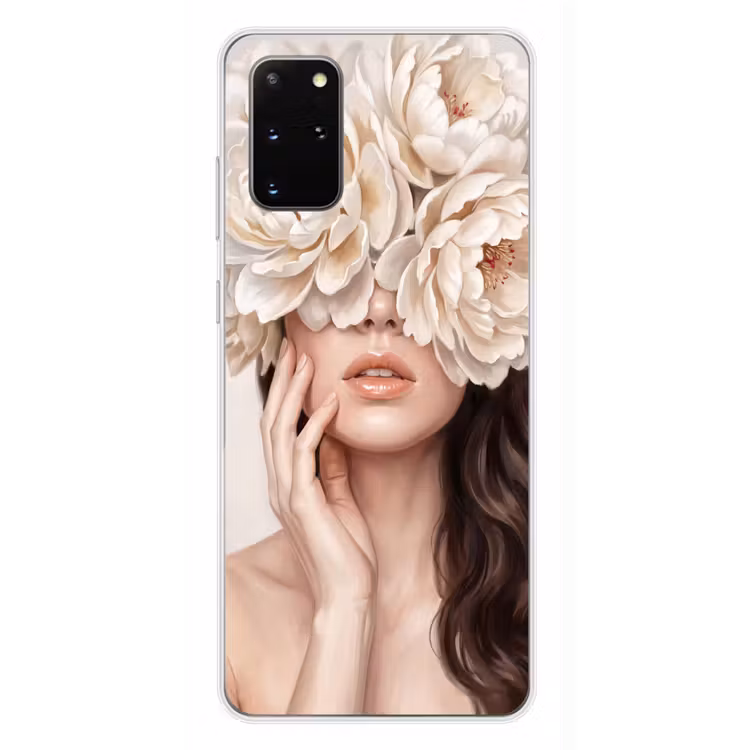 Telefoonhoesje - Gezicht - Pioenrozen - Crème — 4