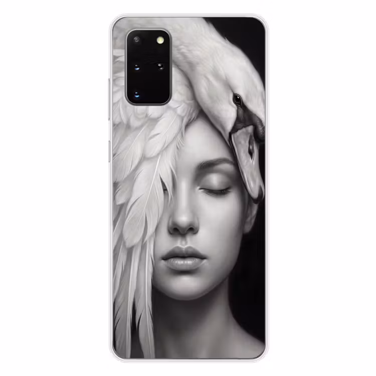 Telefoonhoesje - Portret - Zwaan - Zwart - Wit — 4