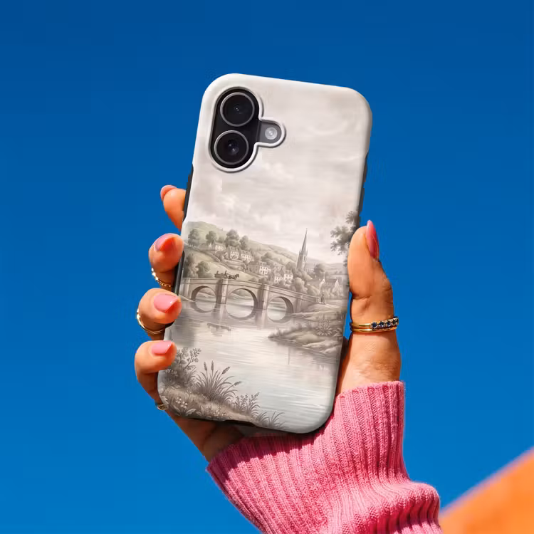 Telefoonhoesje Toughcase - Dorp - Brug - Uitzicht - Groen — 2