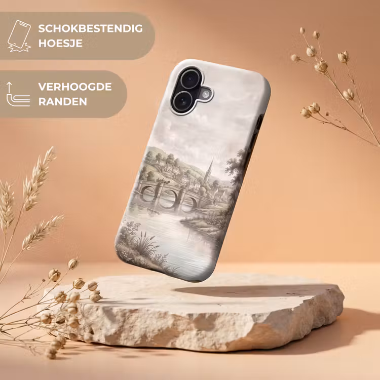 Telefoonhoesje Toughcase - Dorp - Brug - Uitzicht - Groen — 5