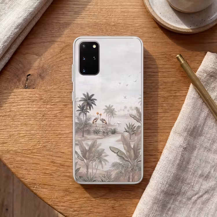 Telefoonhoesje - Kraanvogels - Palmbomen - Tropisch — 2