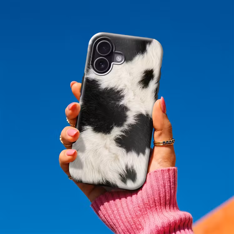 Telefoonhoesje Toughcase - Bont - Textuur - Zwart - Wit — 2