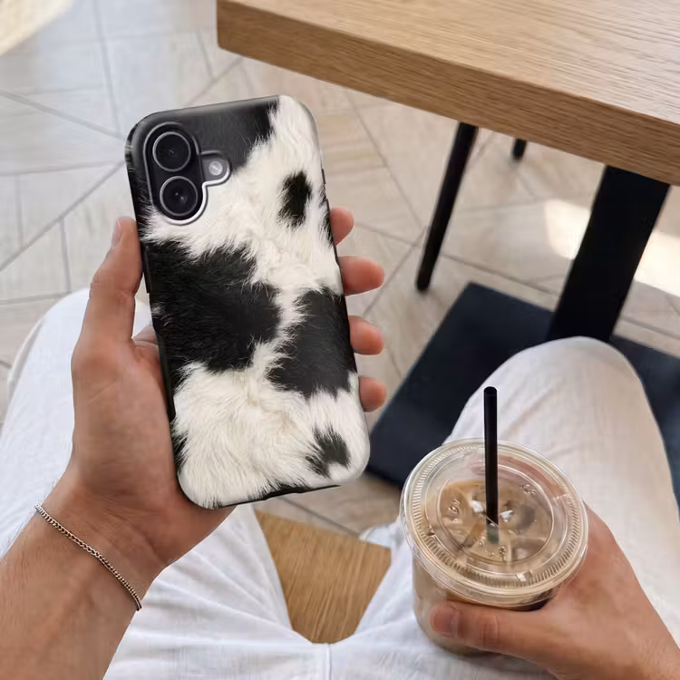Telefoonhoesje Toughcase - Bont - Textuur - Zwart - Wit — 4
