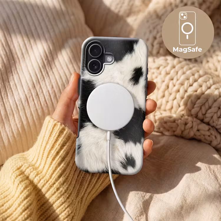 Telefoonhoesje Toughcase - Bont - Textuur - Zwart - Wit — 8