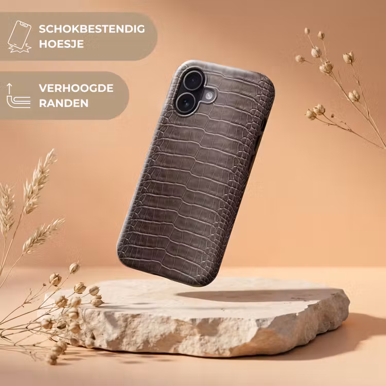 Telefoonhoesje Toughcase - Leer - Krokodil - Mat — 5