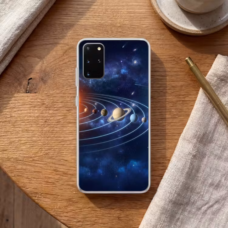 Telefoonhoesje - Ruimte - Zonnestelsel - Blauw — 2