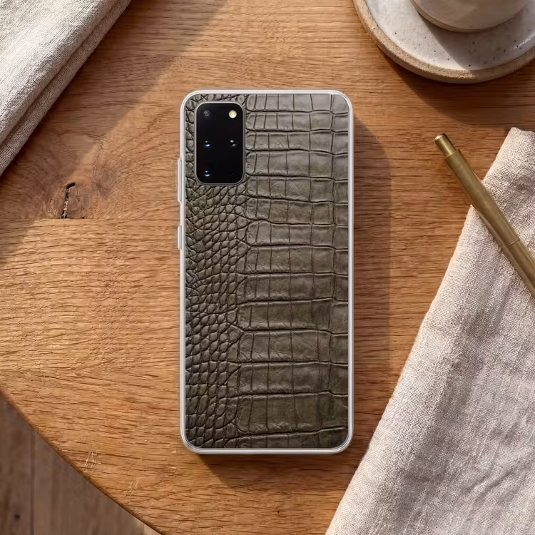 Telefoonhoesje - Krokodillenleer - Structuur - Groen — 2
