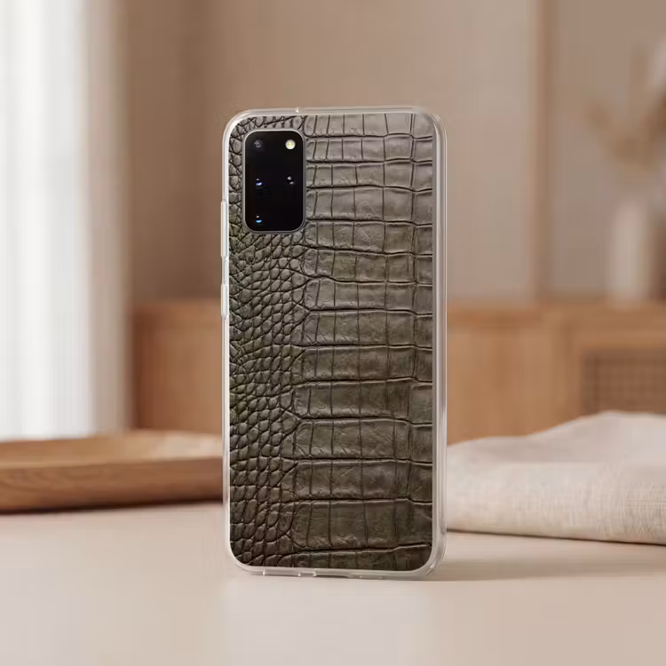 Telefoonhoesje - Krokodillenleer - Structuur - Groen — 3