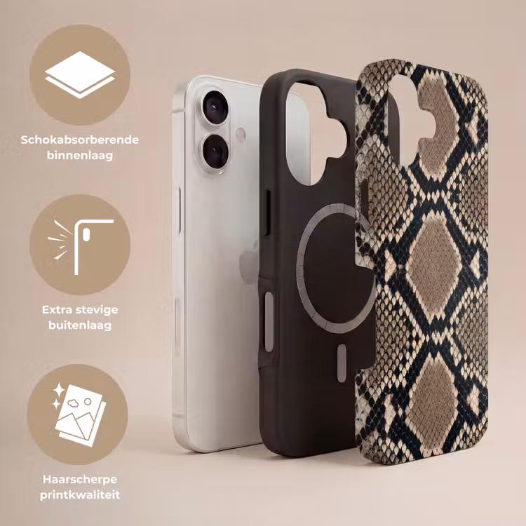Telefoonhoesje Toughcase - Slangenprint - Python - Bruin — 3