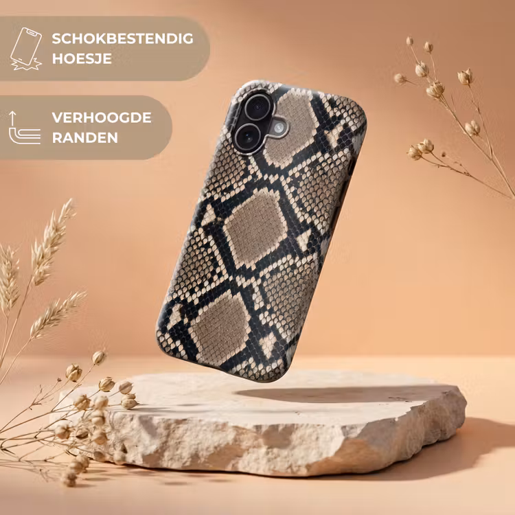 Telefoonhoesje Toughcase - Slangenprint - Python - Bruin — 5