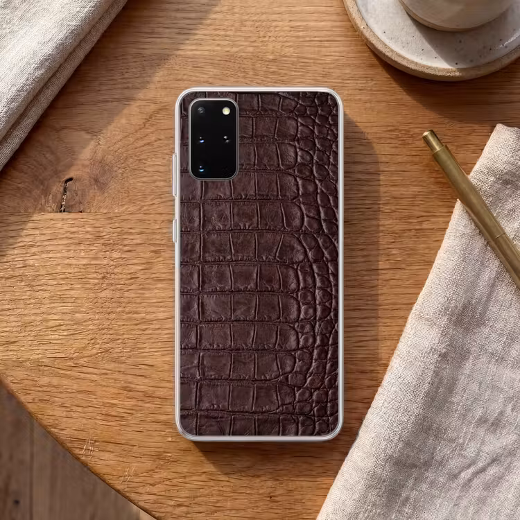 Telefoonhoesje - Krokodil - Leer - Bruin — 2