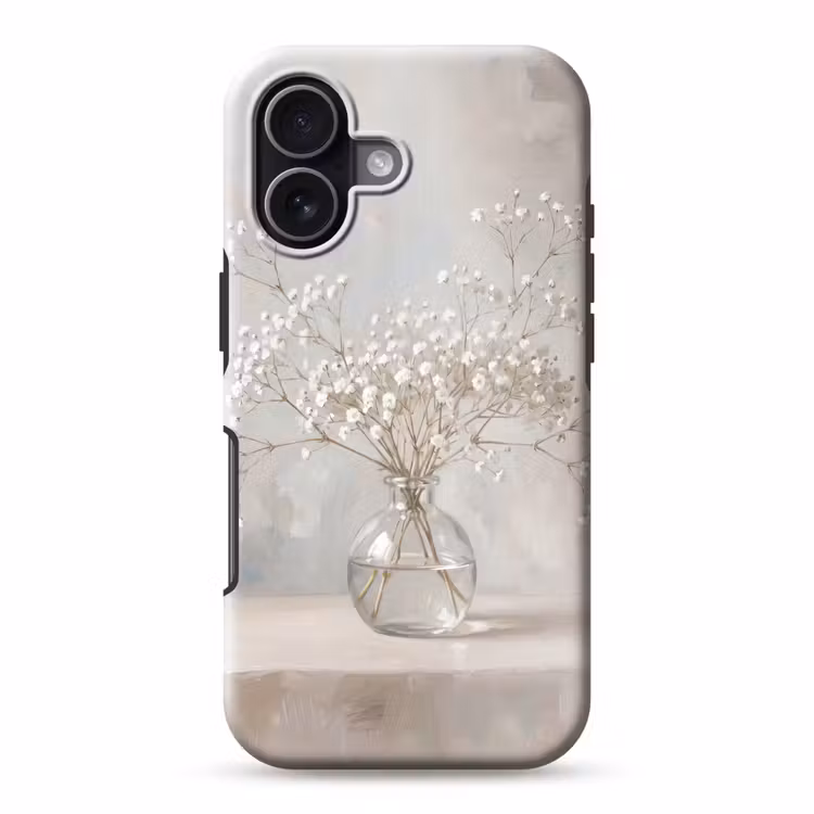Telefoonhoesje Toughcase - Vaas - Gipskruid - Wit — 1