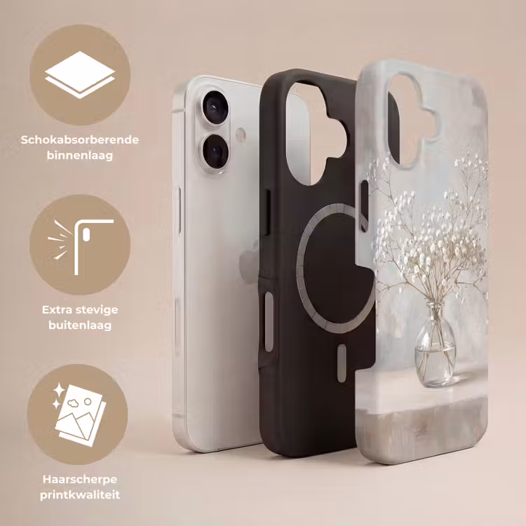 Telefoonhoesje Toughcase - Vaas - Gipskruid - Wit — 3