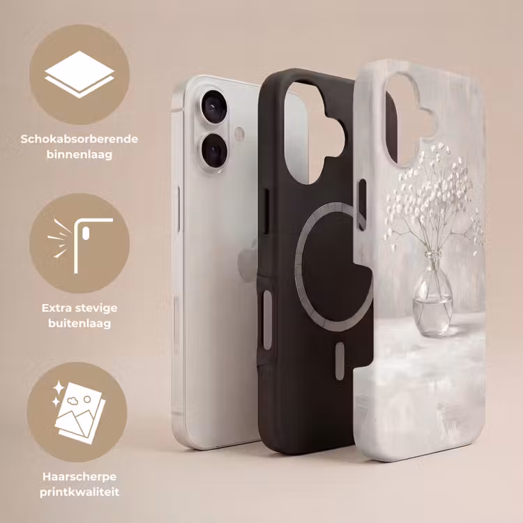 Telefoonhoesje Toughcase - Gipskruid - Vaas - Wit — 3